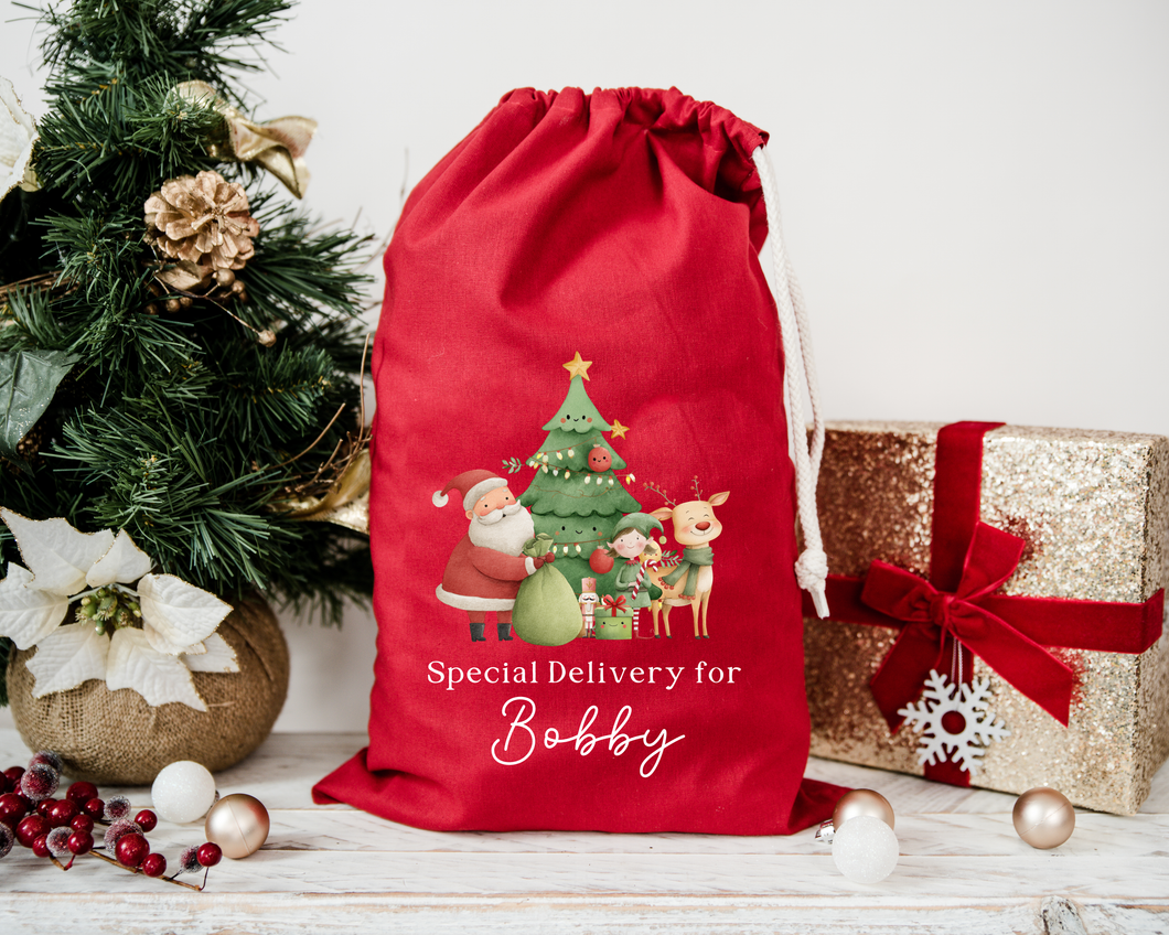 Sach Nadolig - Coch/Red